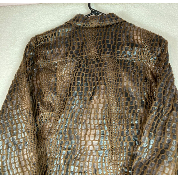 Ruby‎ Rd. Woman Black and Brown Zip Front Jacket Lightweight 3/4 Sleeves Size 14 - Picture 12 of 16